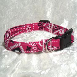 Hot Pink Bandana Dog collar